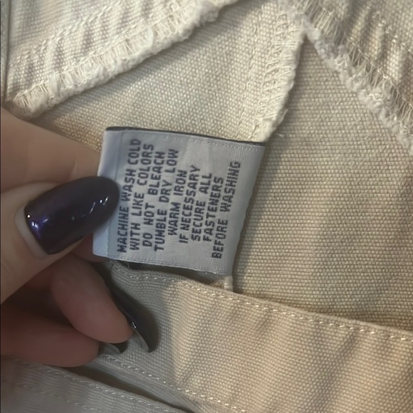 Old Navy White Overall Jeans Straight Leg - Picture 3 of 4